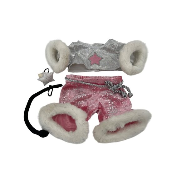 Build a Bear BAB Costume Set Rock Star Faux Fur Trim Microphone Star - Picture 1 of 4